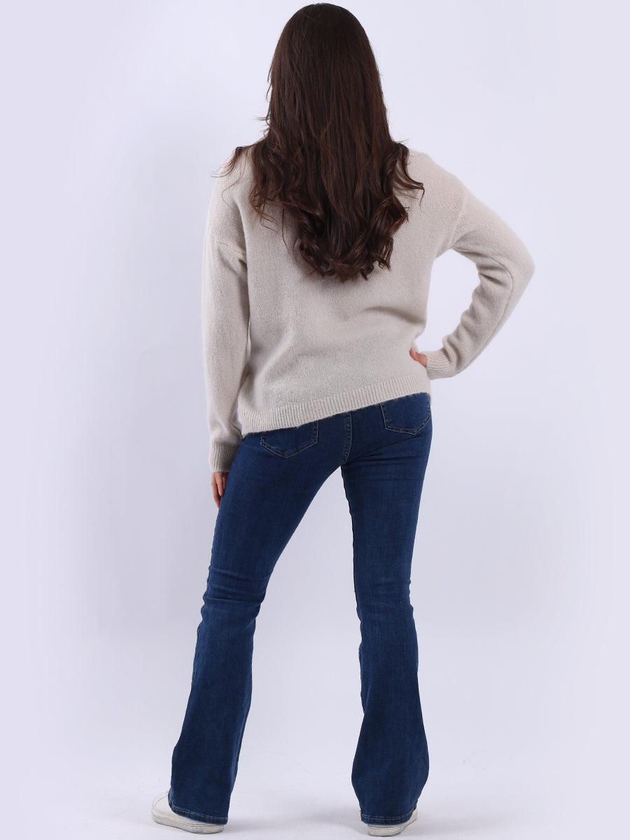 Plain Knitted Crop Boxy Jumper