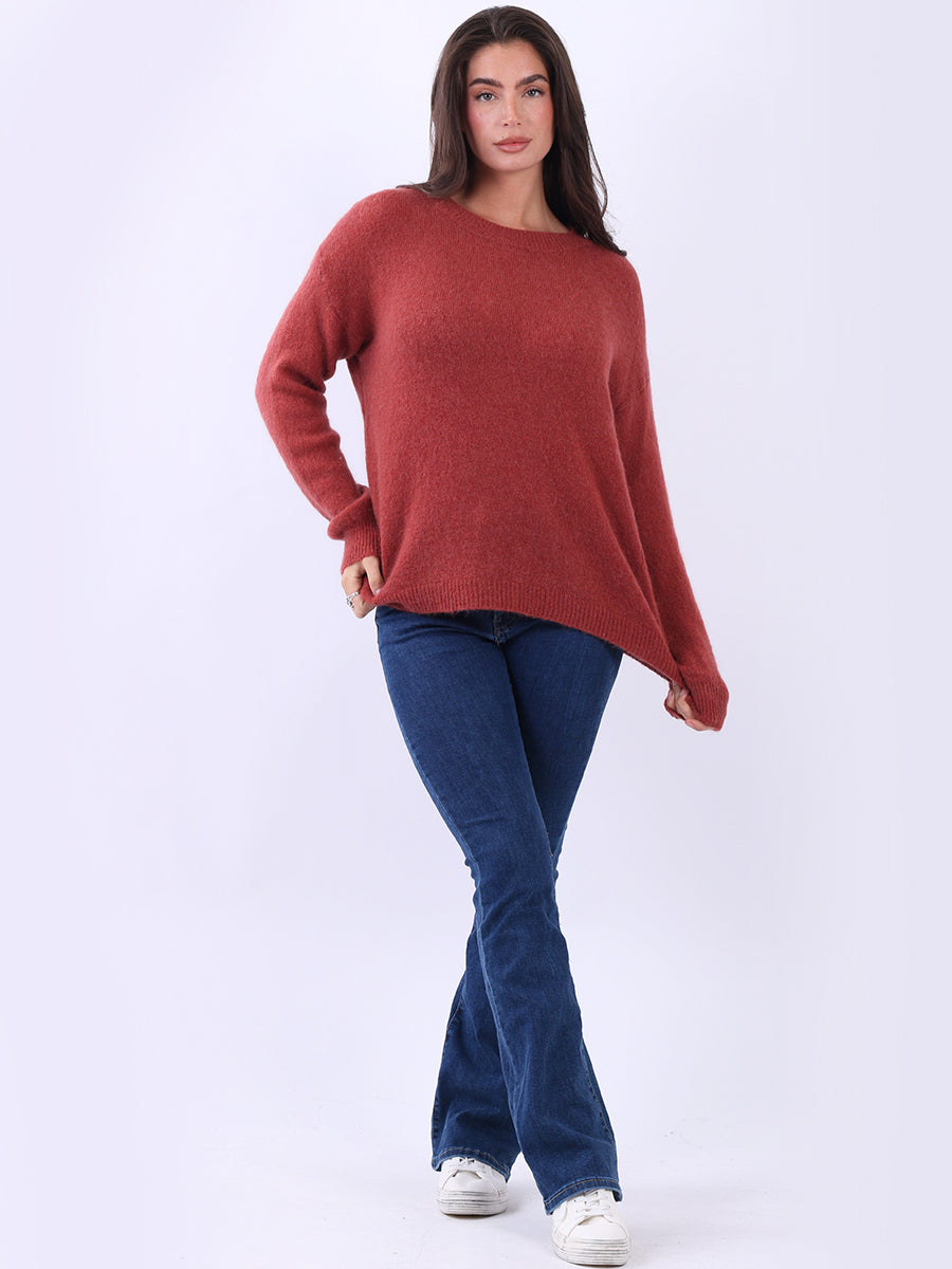 Plain Knitted Crop Boxy Jumper