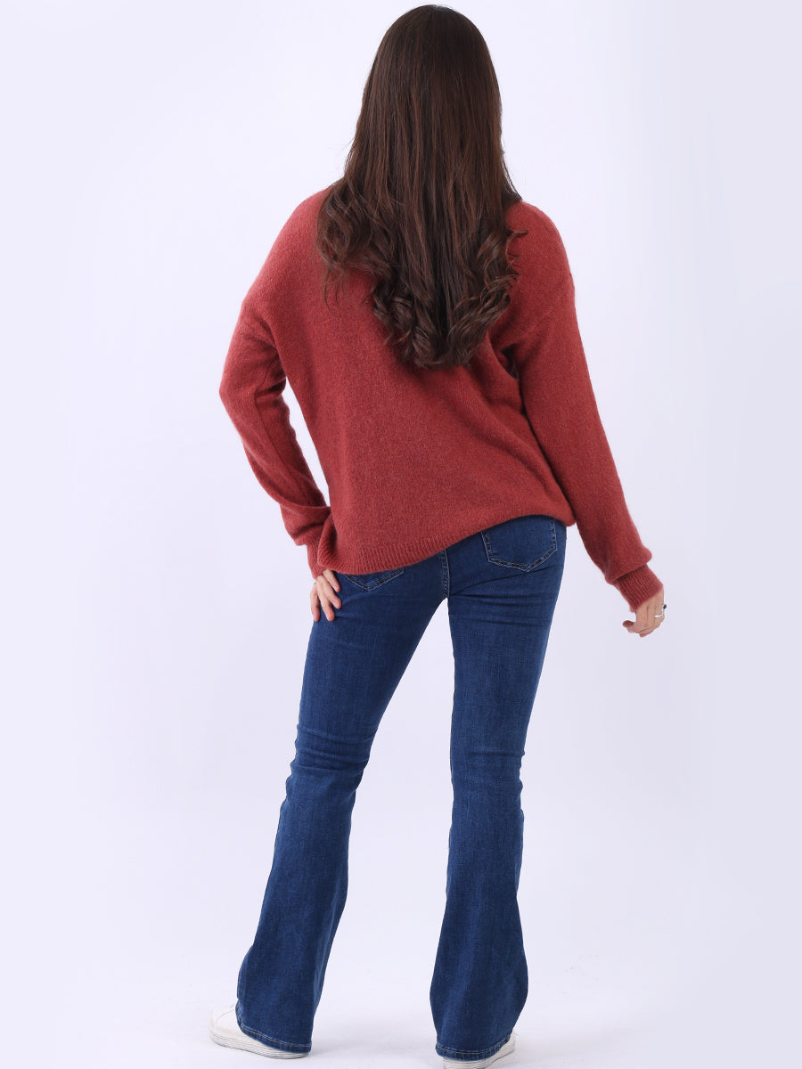 Plain Knitted Crop Boxy Jumper