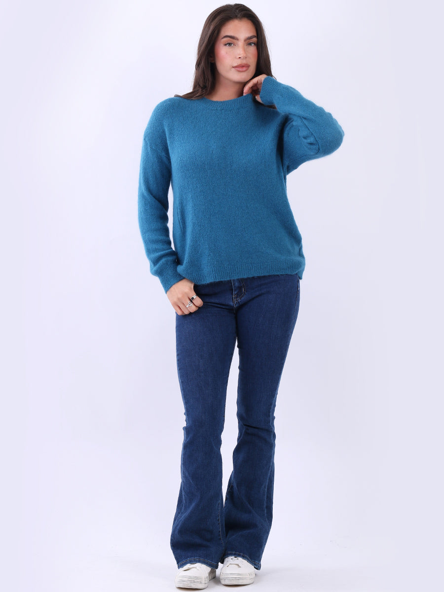 Plain Knitted Crop Boxy Jumper