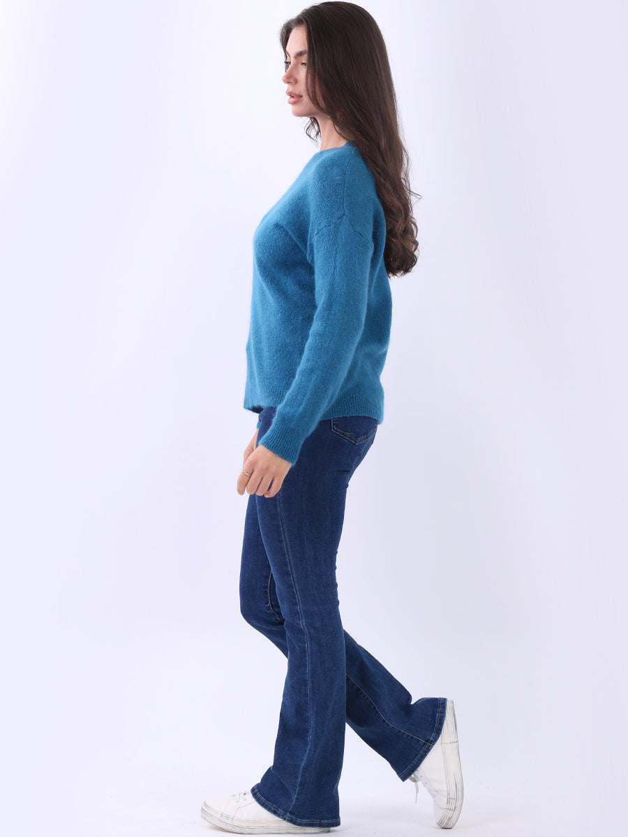Plain Knitted Crop Boxy Jumper