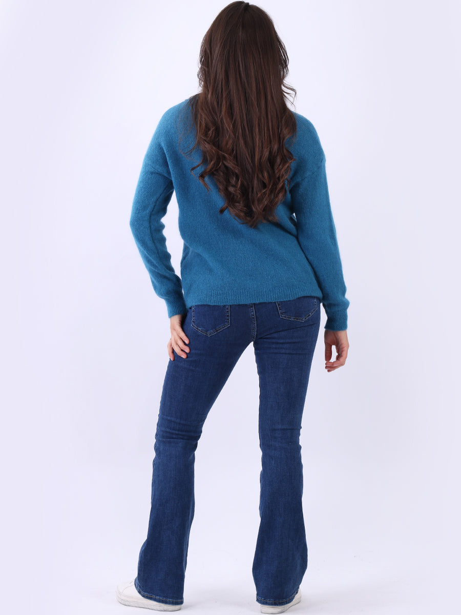 Plain Knitted Crop Boxy Jumper
