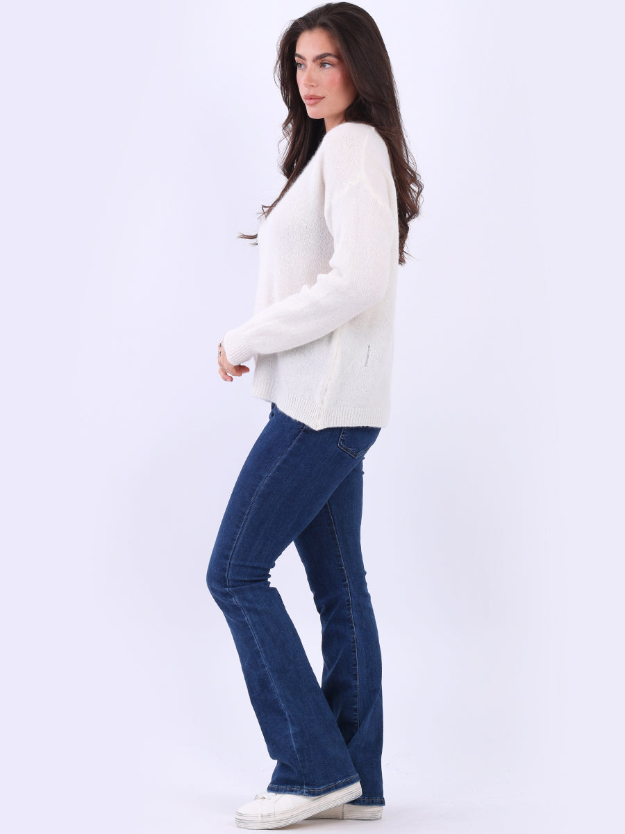 Plain Knitted Crop Boxy Jumper