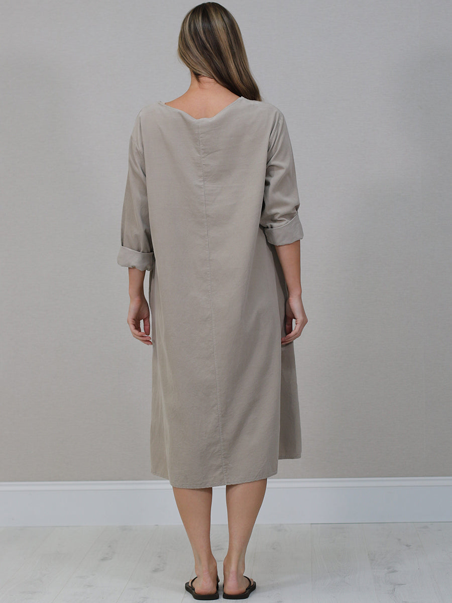 Cotton Corduroy Plus Size Lagenlook Dress