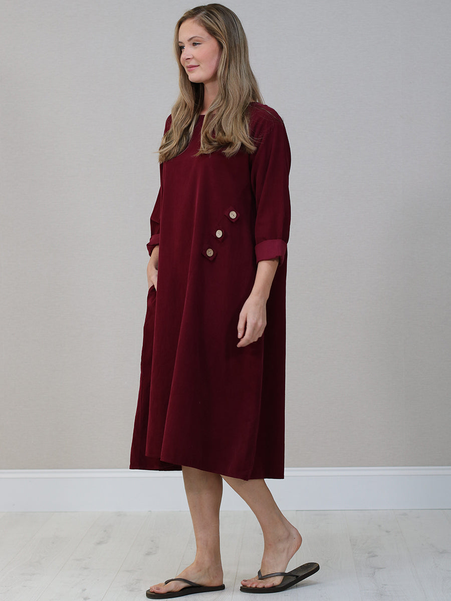 Cotton Corduroy Plus Size Lagenlook Dress