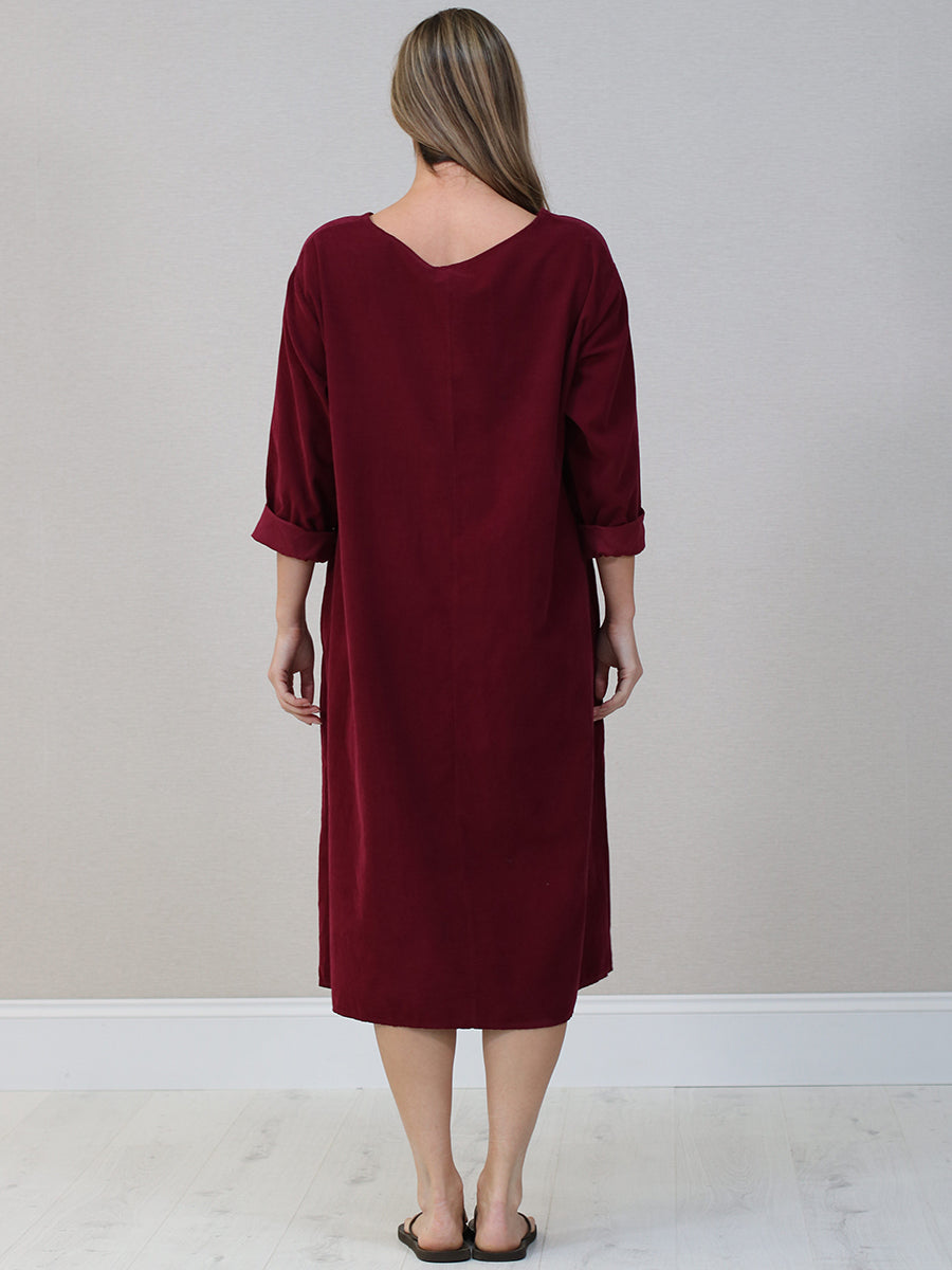 Cotton Corduroy Plus Size Lagenlook Dress