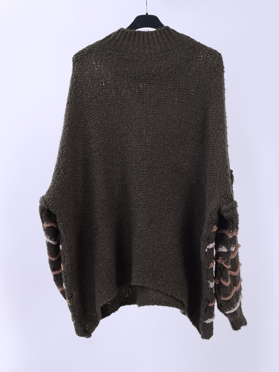 Multi Stripes Knitted Wooly Jumper