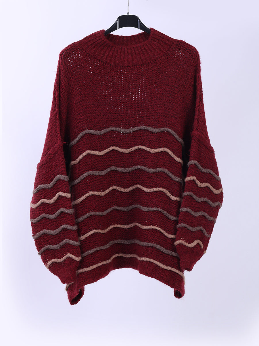 Multi Stripes Knitted Wooly Jumper