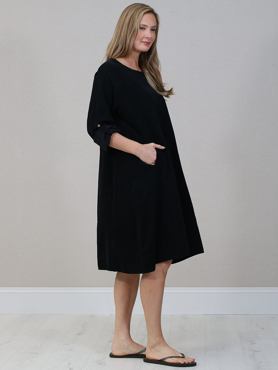 Italian Winter Cotton Midi Dress