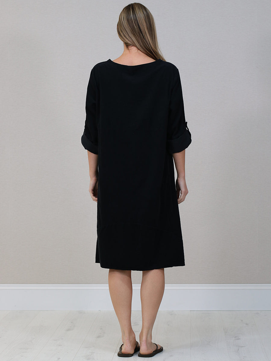 Italian Winter Cotton Midi Dress