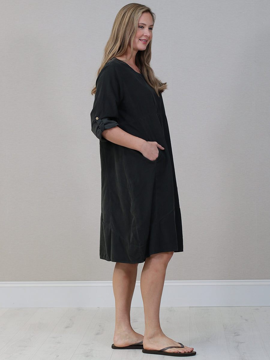 Italian Winter Cotton Midi Dress