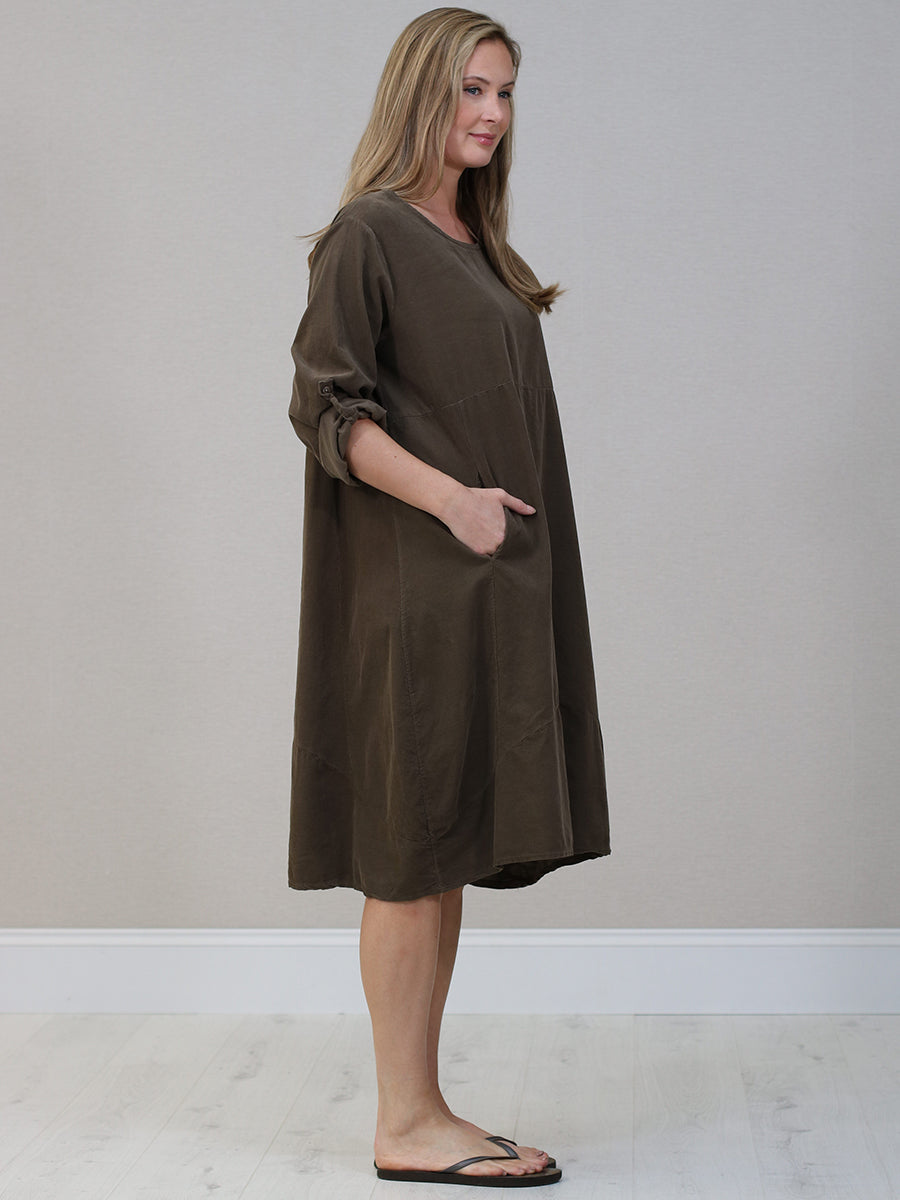 Italian Winter Cotton Midi Dress