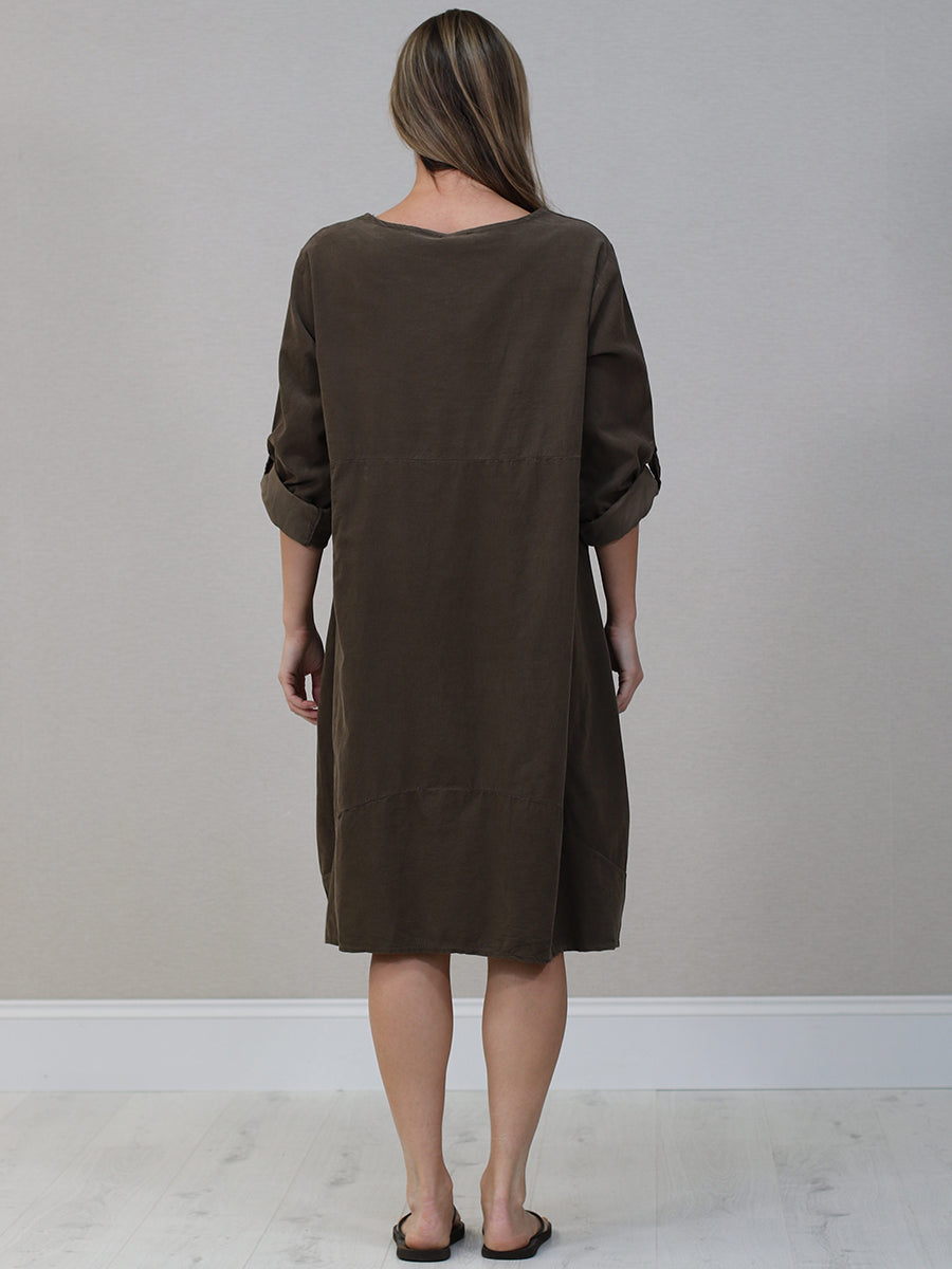 Italian Winter Cotton Midi Dress