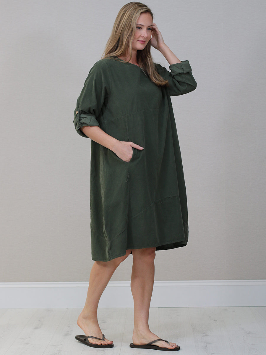 Italian Winter Cotton Midi Dress