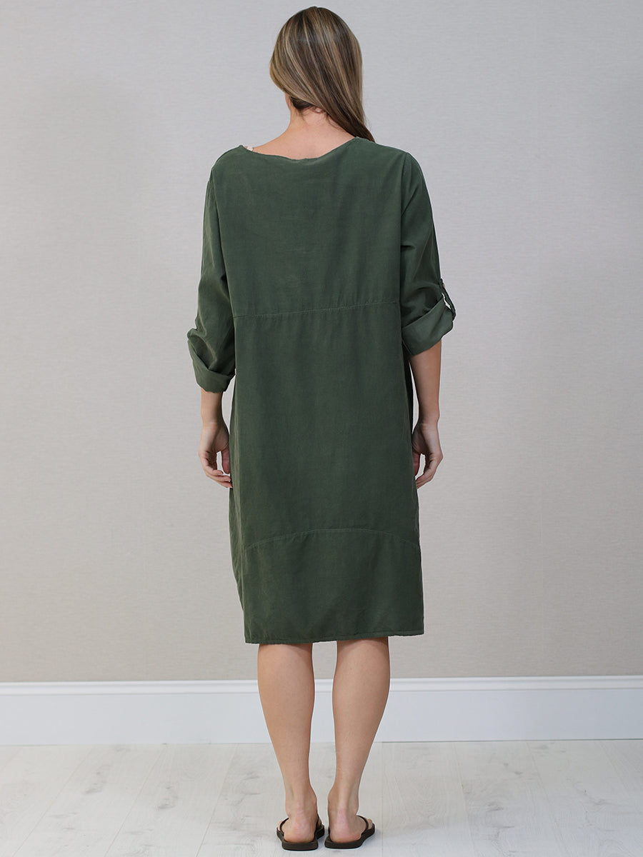 Italian Winter Cotton Midi Dress