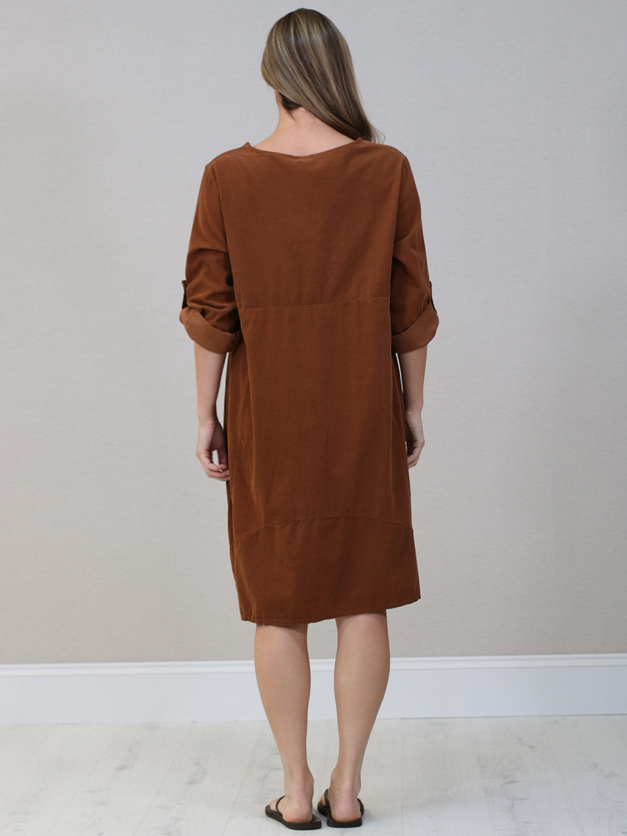 Italian Winter Cotton Midi Dress