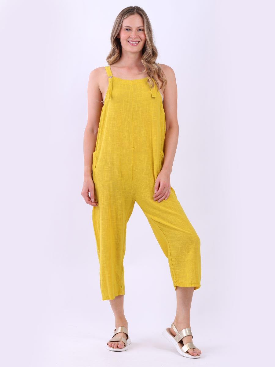 Solid Cotton Dungaree Mustard