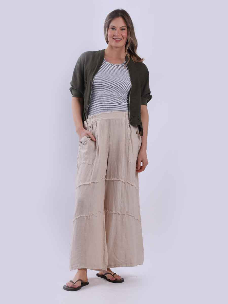 Front Zip Ladies Linen Ribbed Crop Jacket