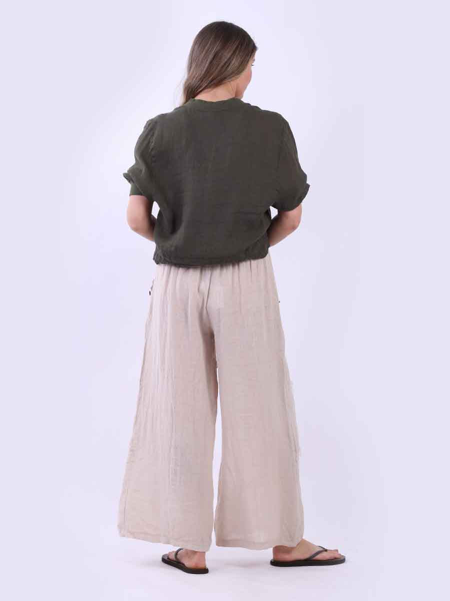 Front Zip Ladies Linen Ribbed Crop Jacket