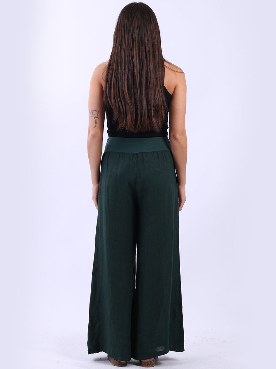 Casual Linen Wide Leg Women Palazzo