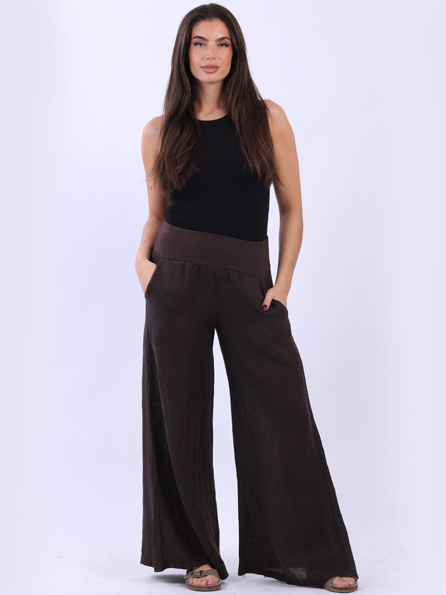 Casual Linen Wide Leg Women Palazzo