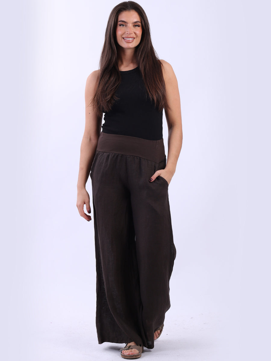Casual Linen Wide Leg Women Palazzo