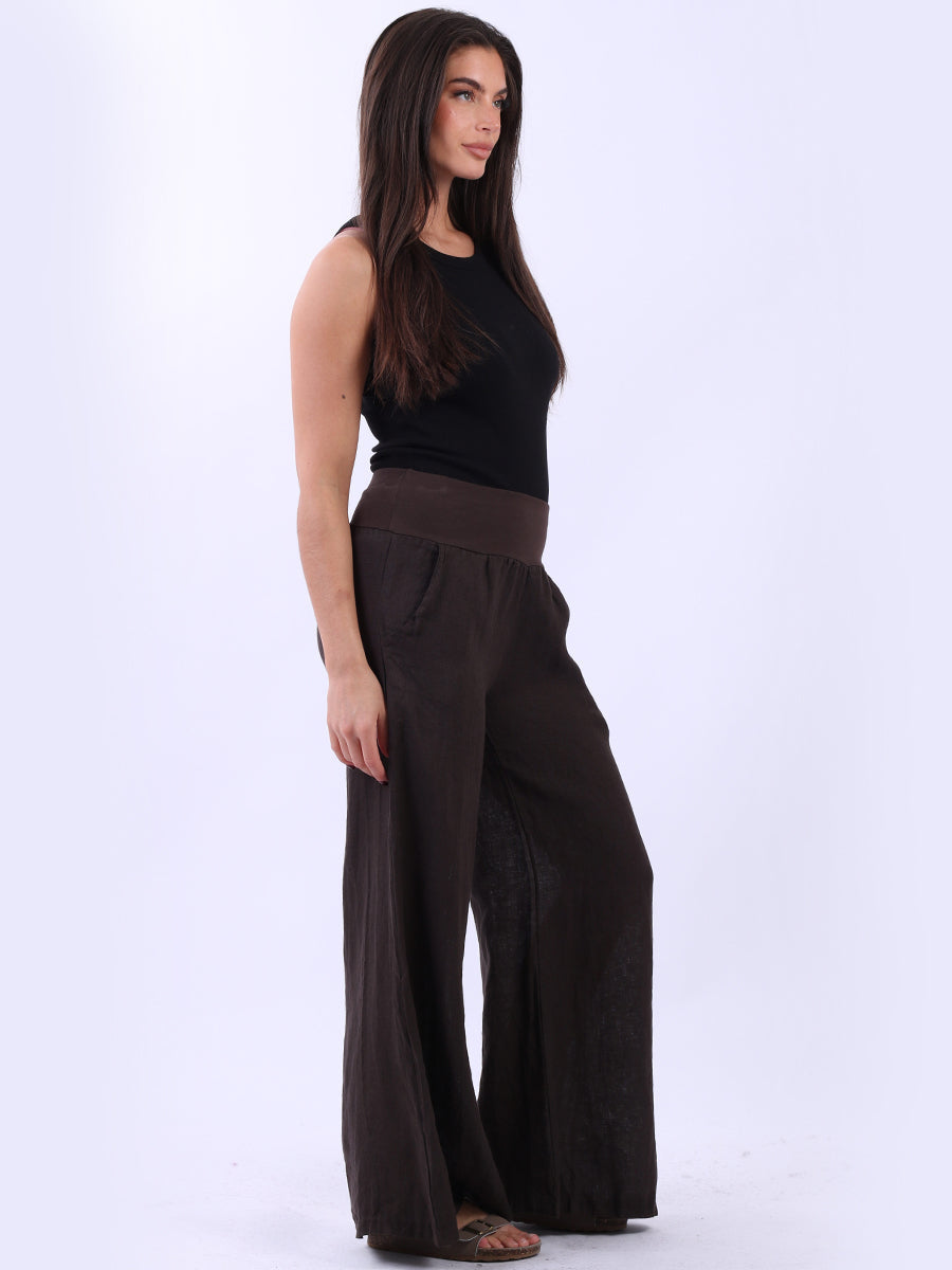 Casual Linen Wide Leg Women Palazzo