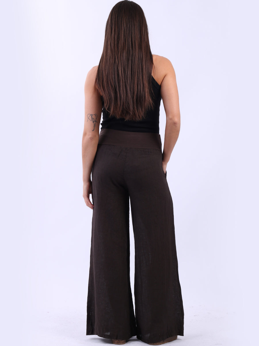 Casual Linen Wide Leg Women Palazzo