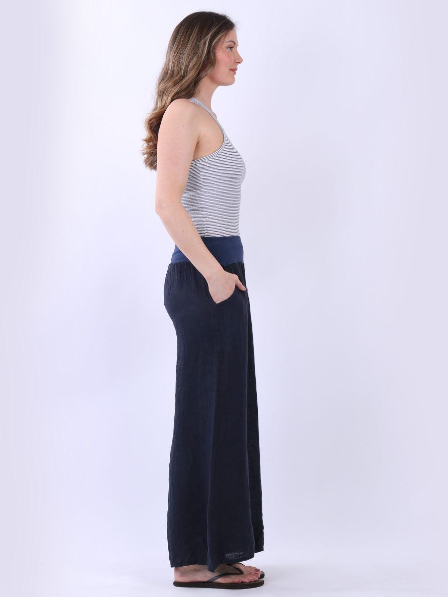 Casual Linen Wide Leg Women Palazzo