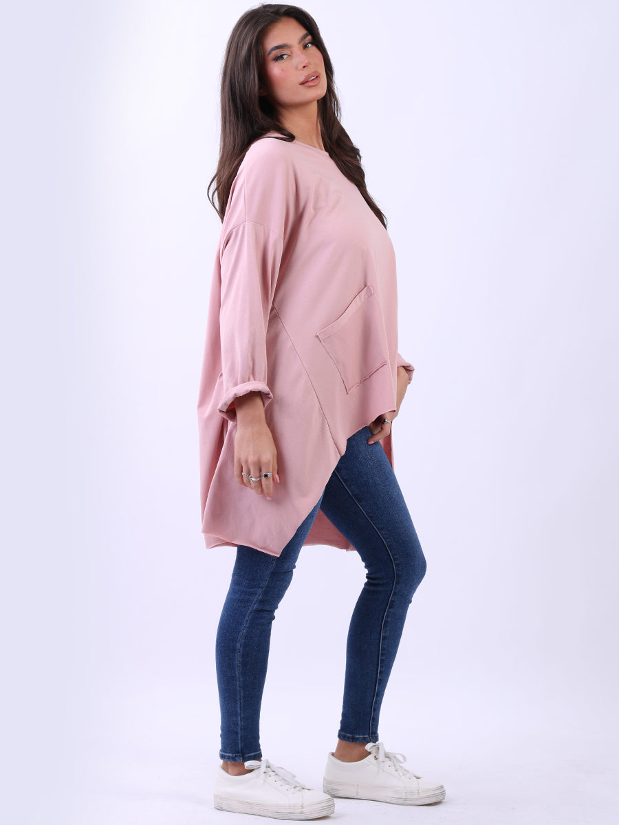 Plus Size Women Plain Cotton Lagenlook Top