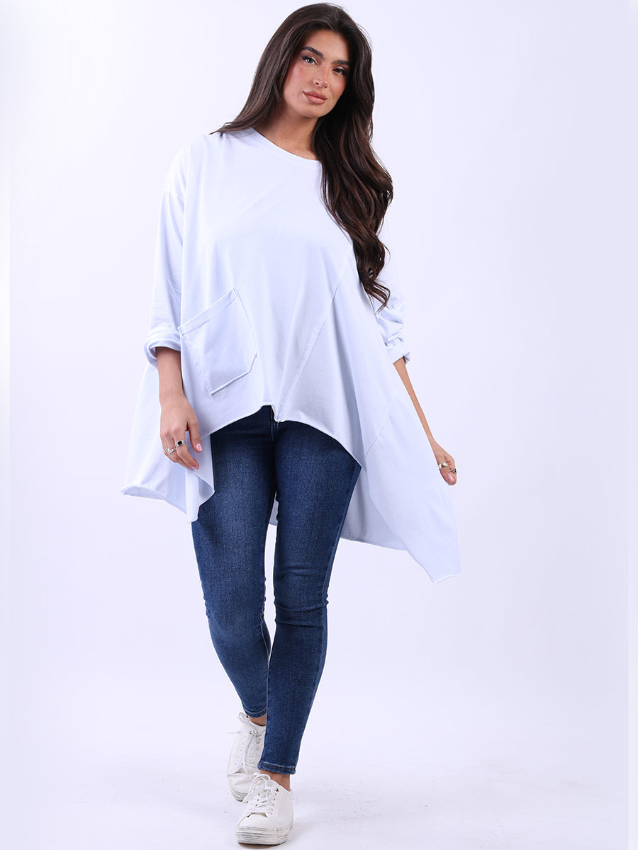 Plus Size Women Plain Cotton Lagenlook Top