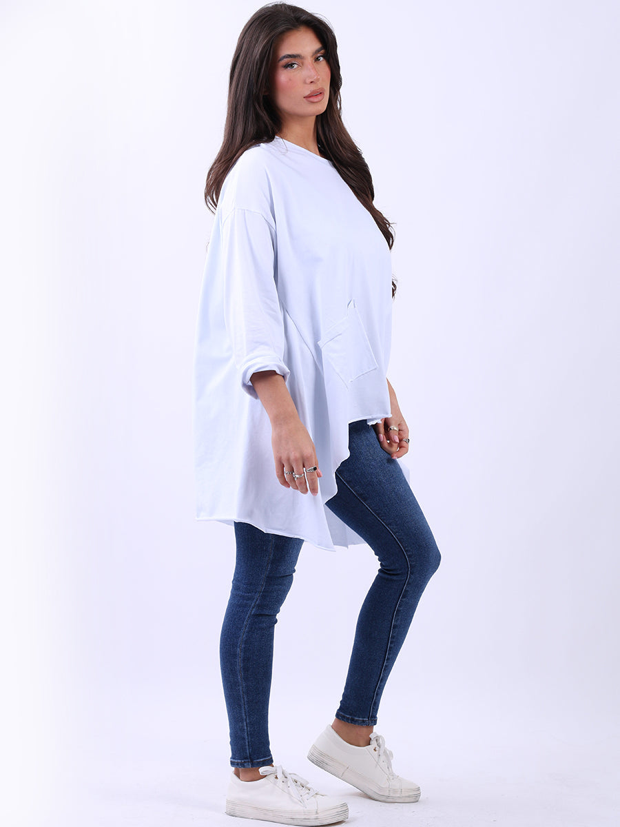 Plus Size Women Plain Cotton Lagenlook Top