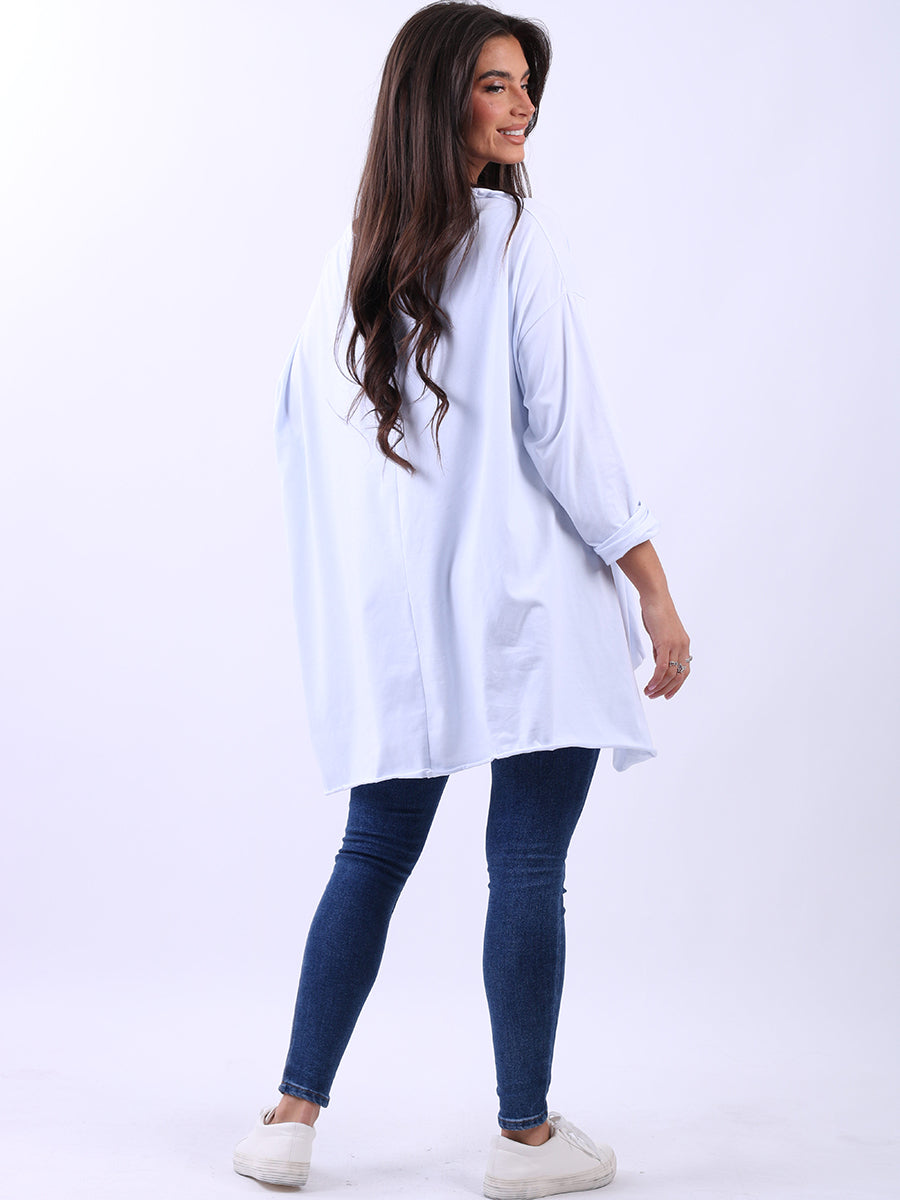 Plus Size Women Plain Cotton Lagenlook Top