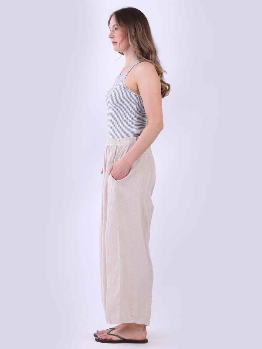 Women Plain Linen Slouchy Trouser