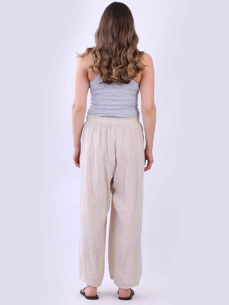 Women Plain Linen Slouchy Trouser
