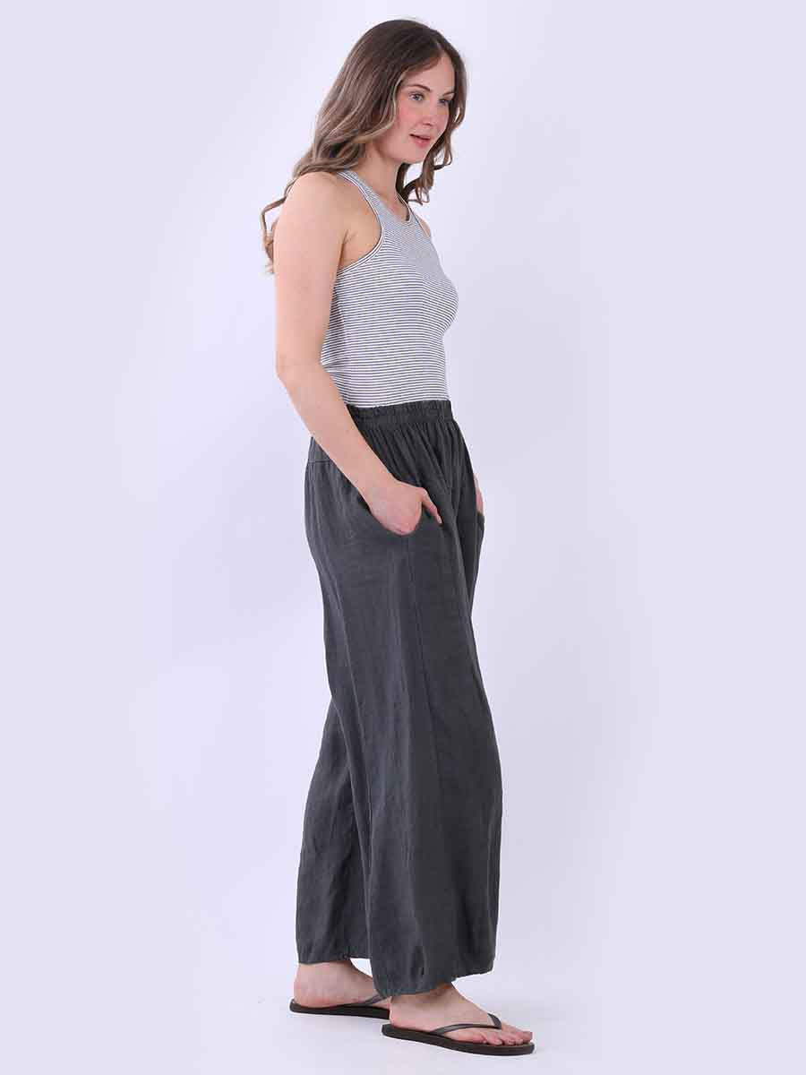 Women Plain Linen Slouchy Trouser