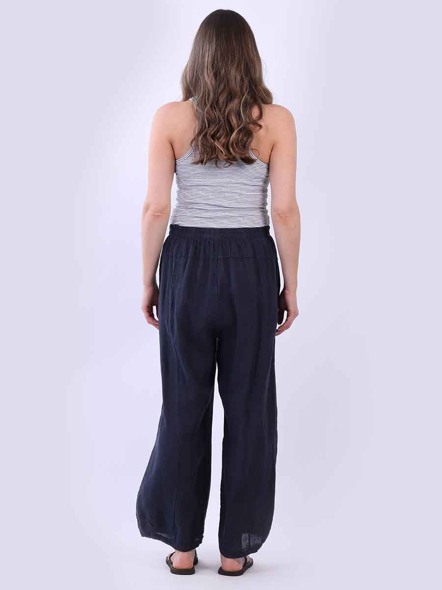 Women Plain Linen Slouchy Trouser