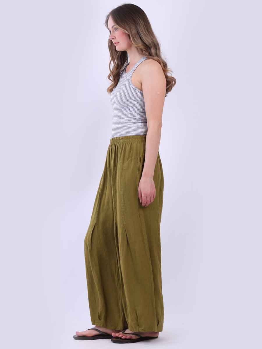 Women Plain Linen Slouchy Trouser