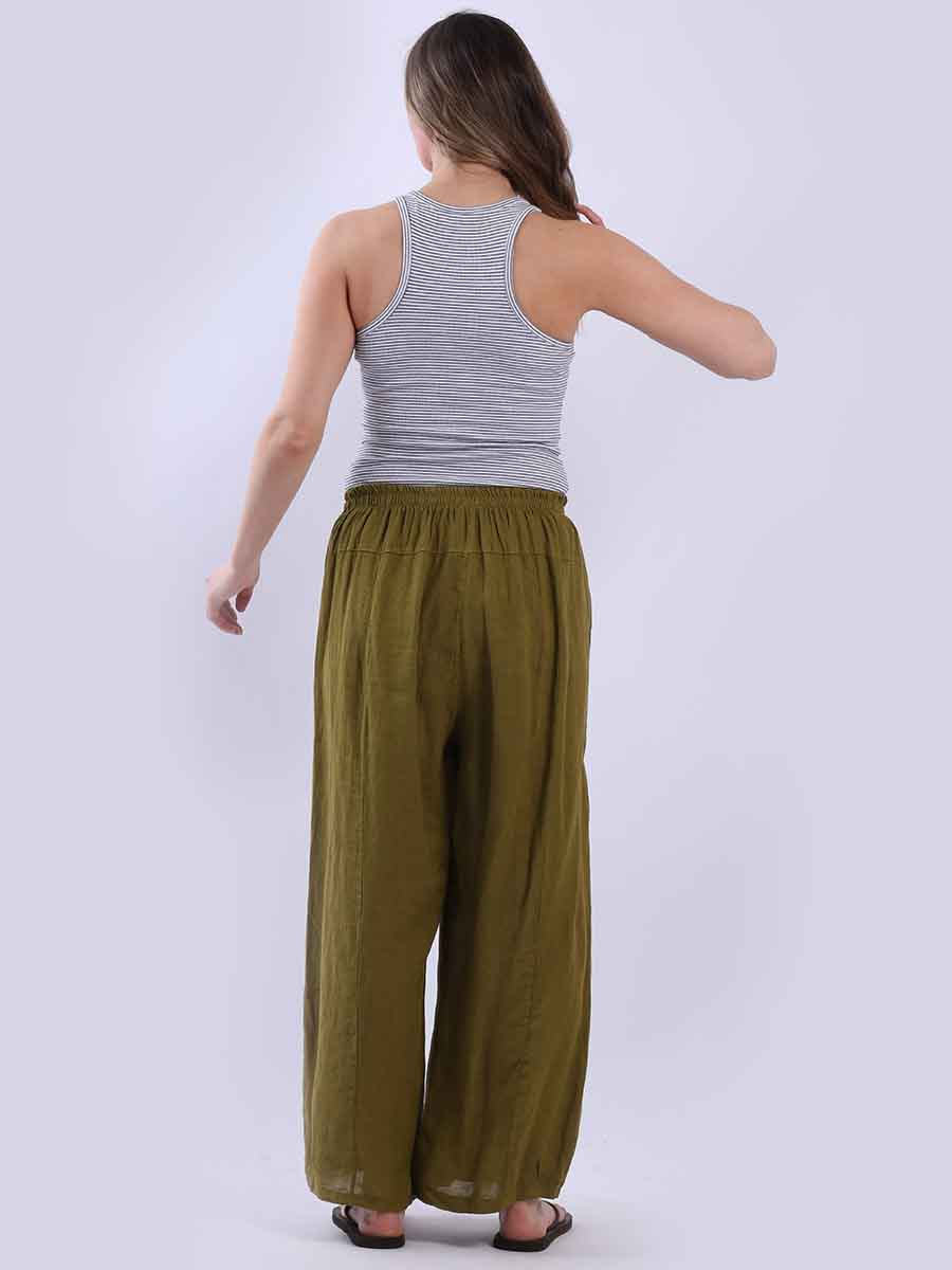 Women Plain Linen Slouchy Trouser