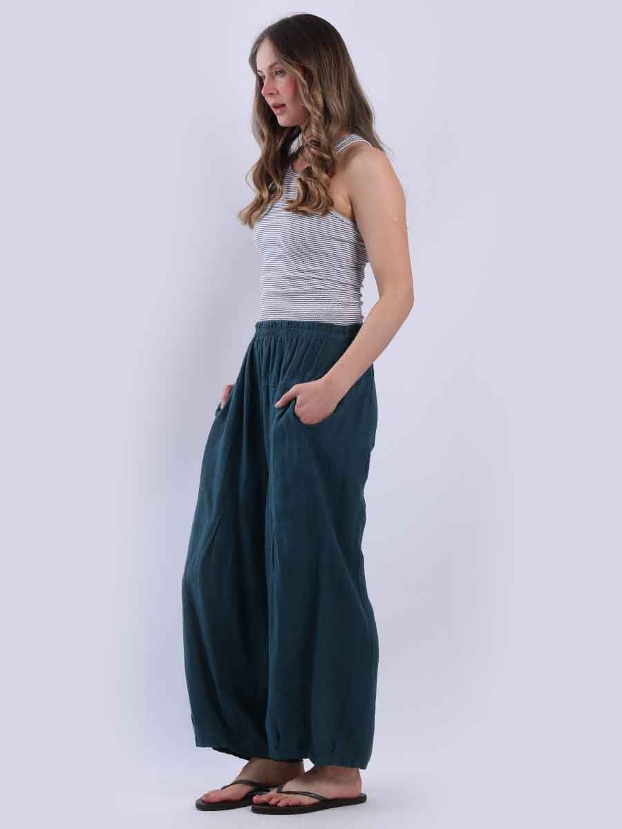 Women Plain Linen Slouchy Trouser