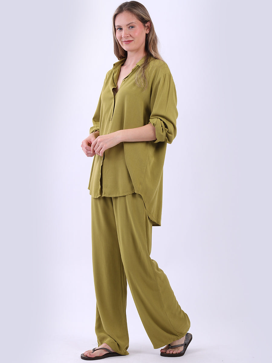 Women Plain Front Buttons Collared Shirt