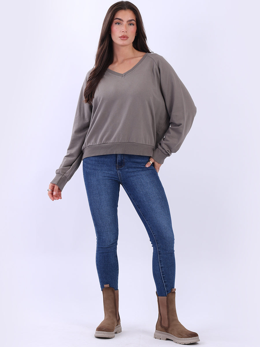 Women Cotton Solid Crop Sweat Top