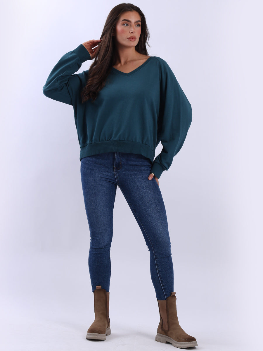 Women Cotton Solid Crop Sweat Top