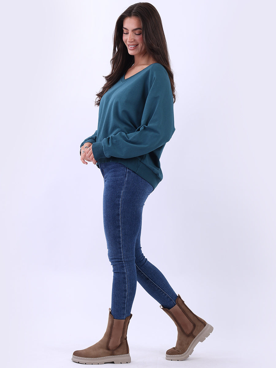 Women Cotton Solid Crop Sweat Top