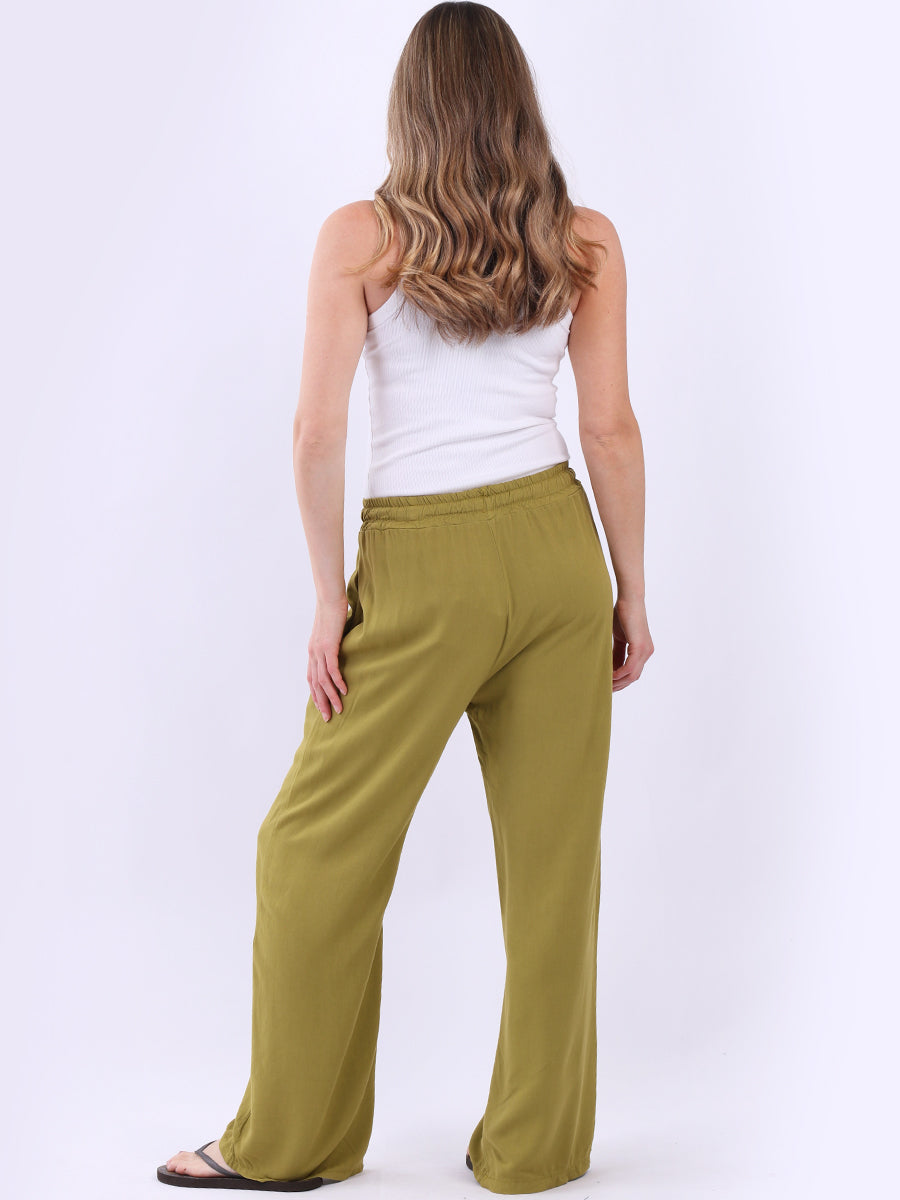 Women Plain Straight Leg Trouser