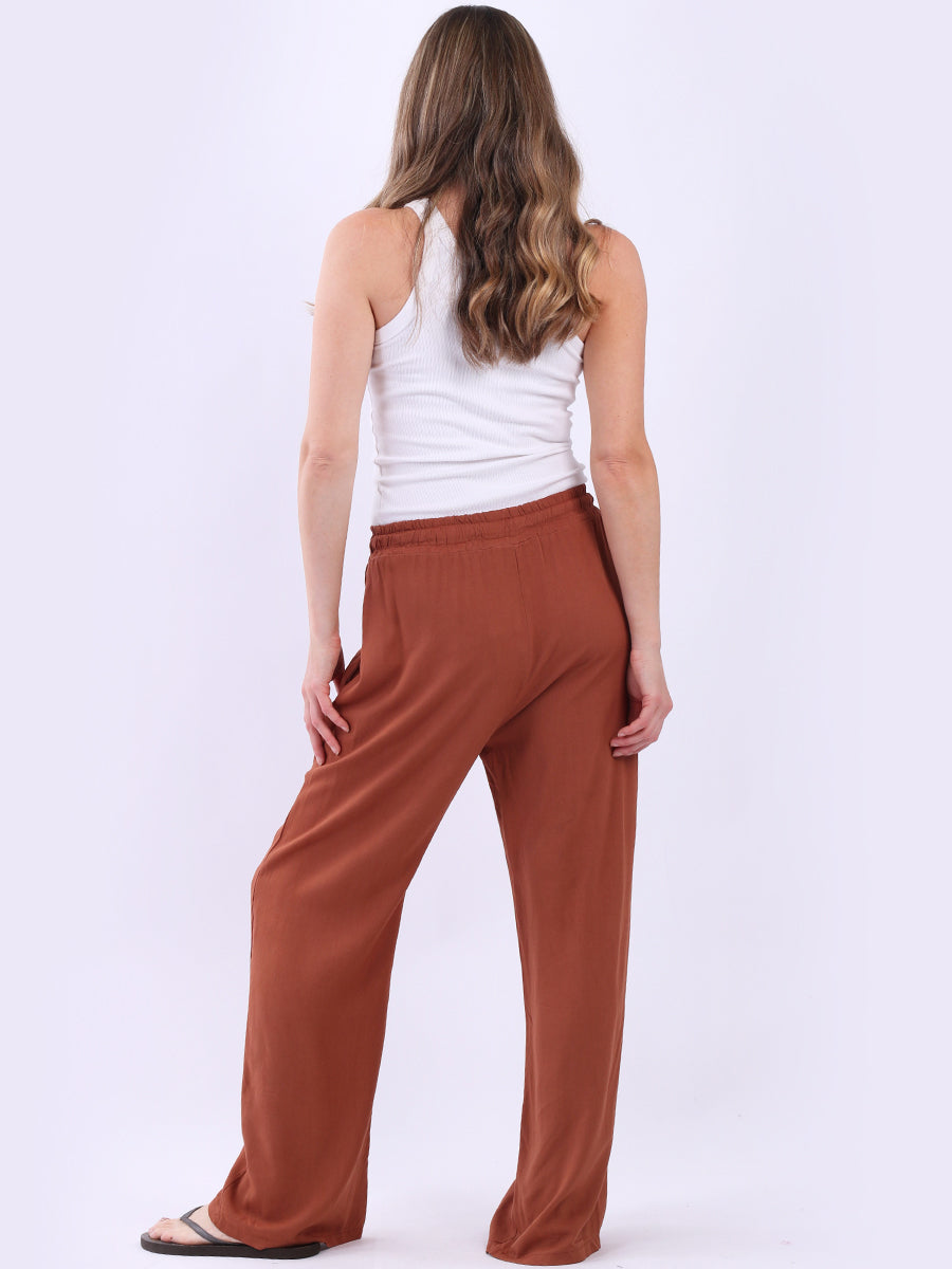 Women Plain Straight Leg Trouser