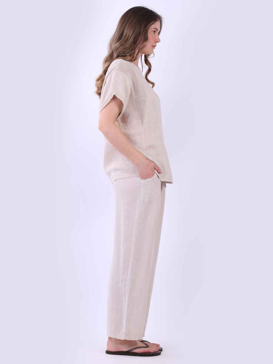 Plain Mesh Net Linen Baggy Top