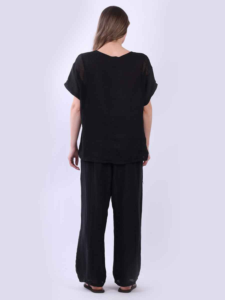 Plain Mesh Net Linen Baggy Top