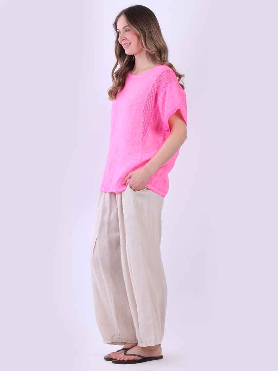Plain Mesh Net Linen Baggy Top