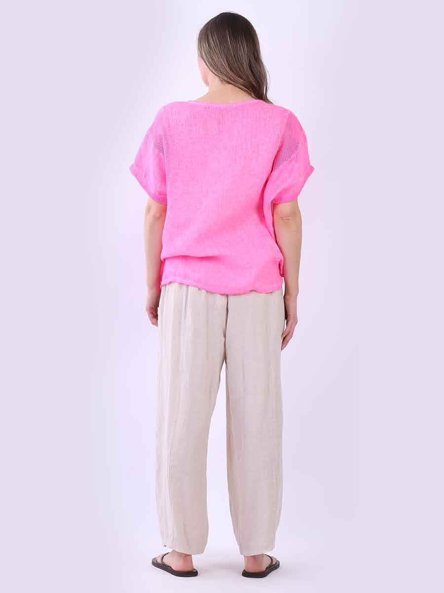 Plain Mesh Net Linen Baggy Top